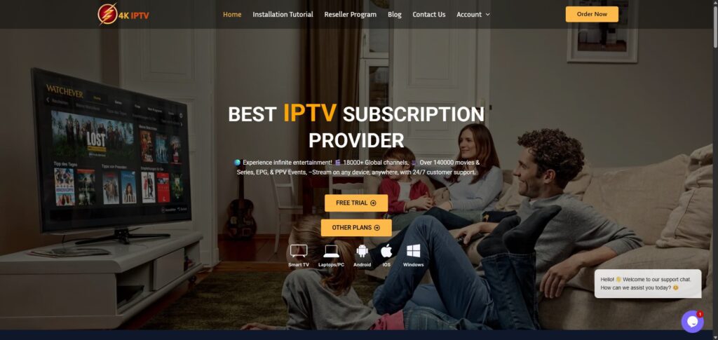 Flash 4K IPTV Home Page