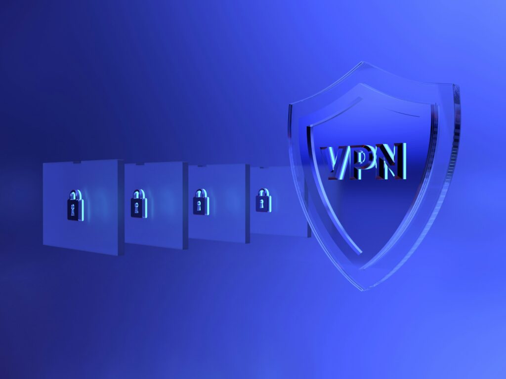 vpn graphic showing locks and a shield